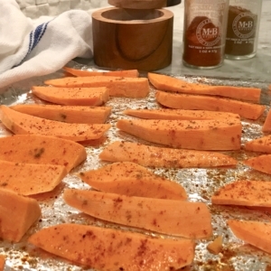 Baked Sweet Potato “Fries” with Paleo Curry Aioli - AlixBarth.com